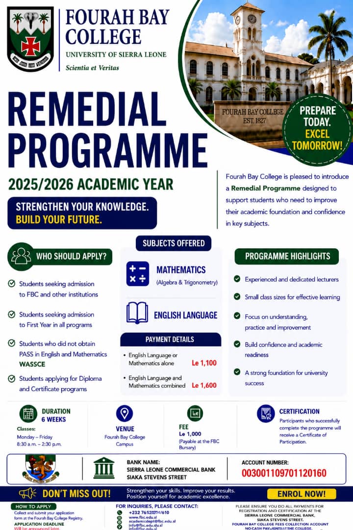 FBC LAUNCHES REMEDIAL PROGRAMME IN ENGLISH AND MATHEMATICS TO EXPAND UNIVERSITY ACCESS